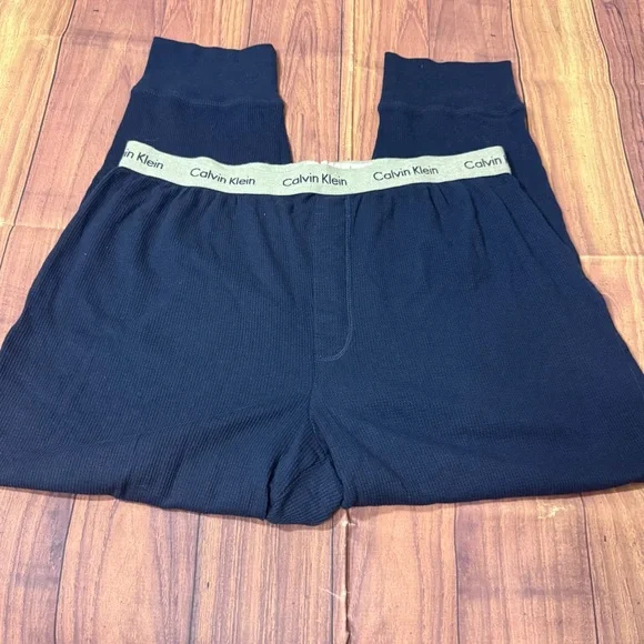 Men’s Size XL Calvin Klein Navy Waffle Knit Thermal Loungewear Joggers - Picture 2 of 13